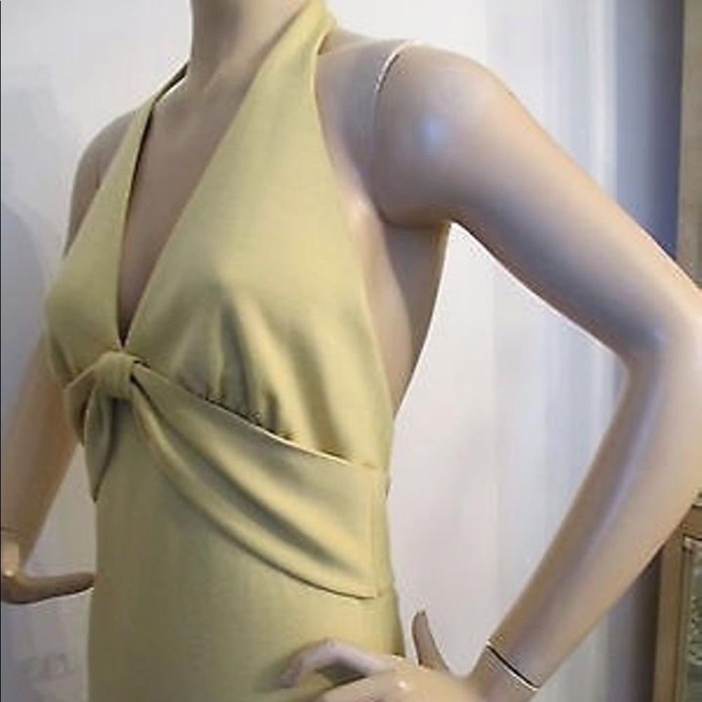ST JOHN COUTURE in Lemon Grass Halter Dress sz12 - Picture 3 of 7
